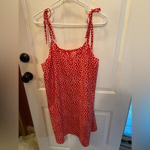 SHEIN Red Floral Tie-Strap Dress